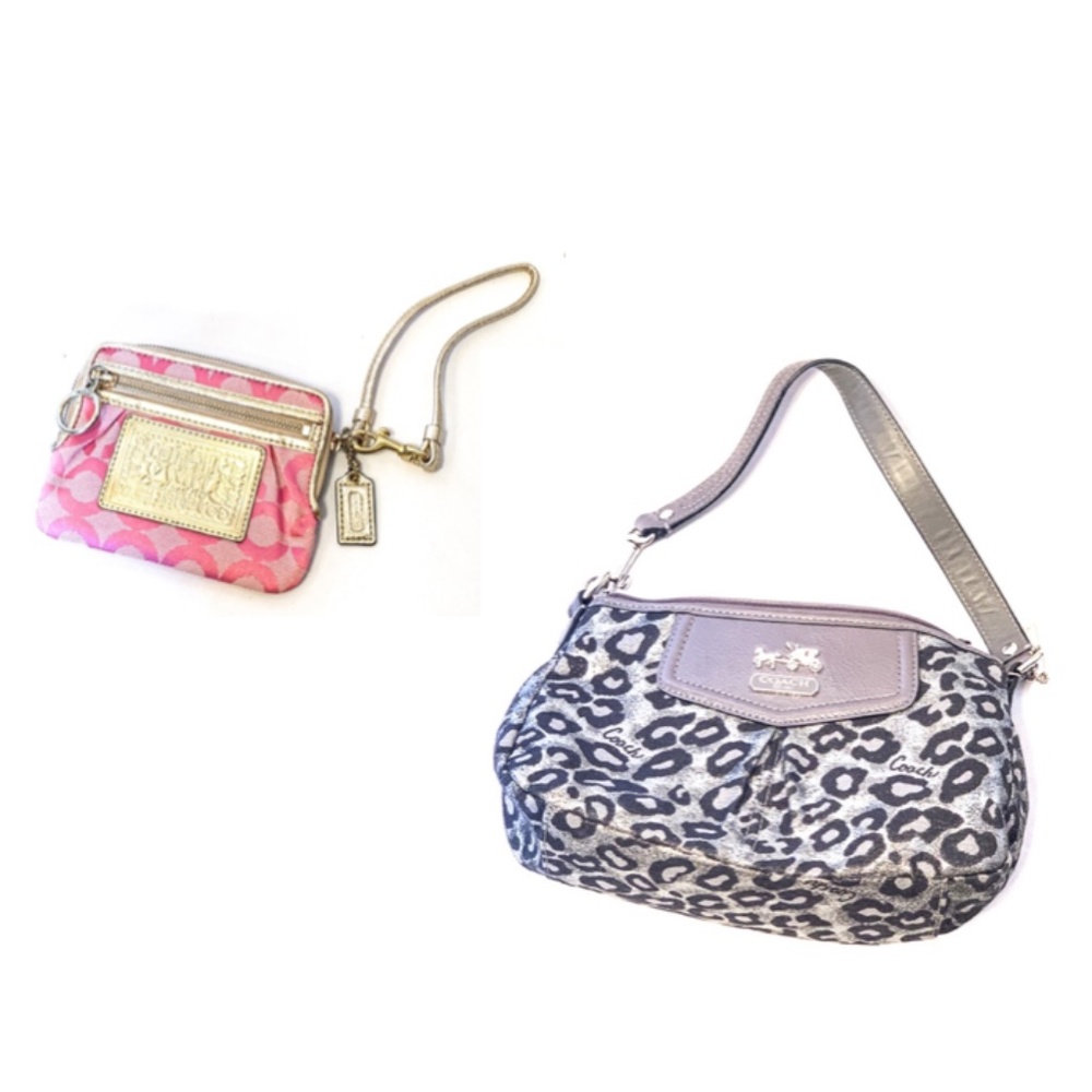 2COACH Purse BUNDLE 1 NWT Pink+1Grey&Black Cheetah